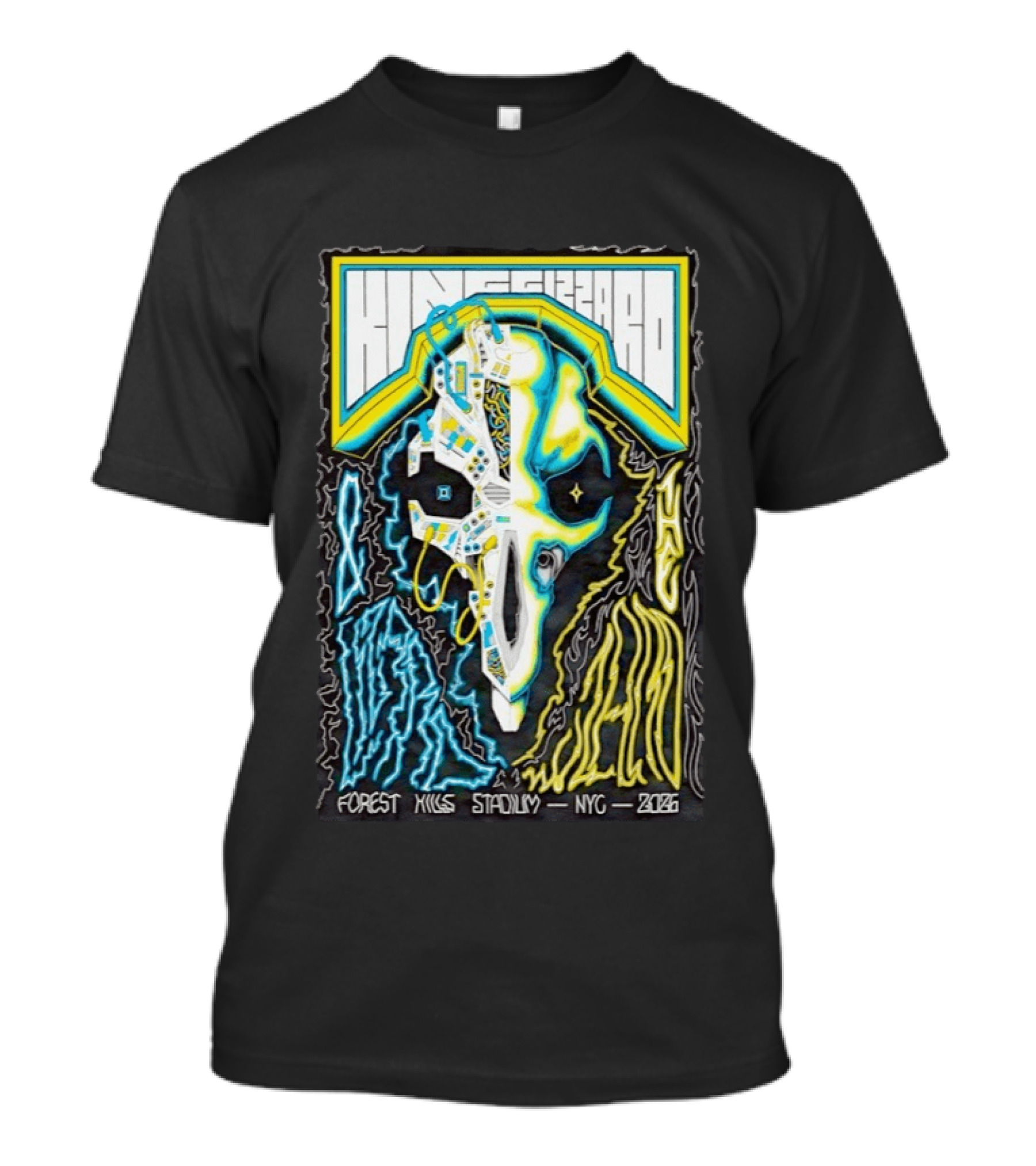 King Gizzard And The Lizard Wizard Forest Hills NYC 2026 Vibrant Skull T-Shirt