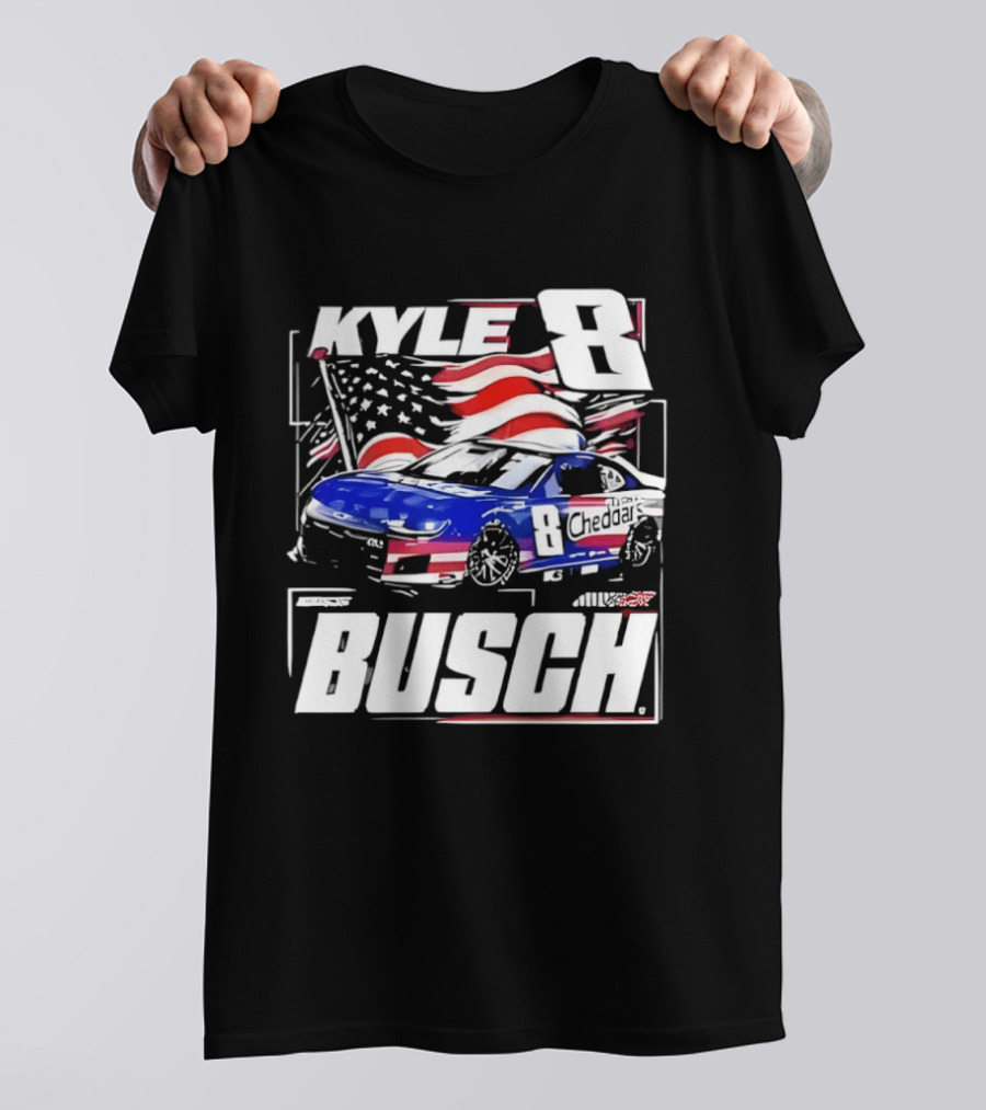Kyle Busch 8 And His Car NASCAR Driver Cheddar’s Kitchen T-Shirt