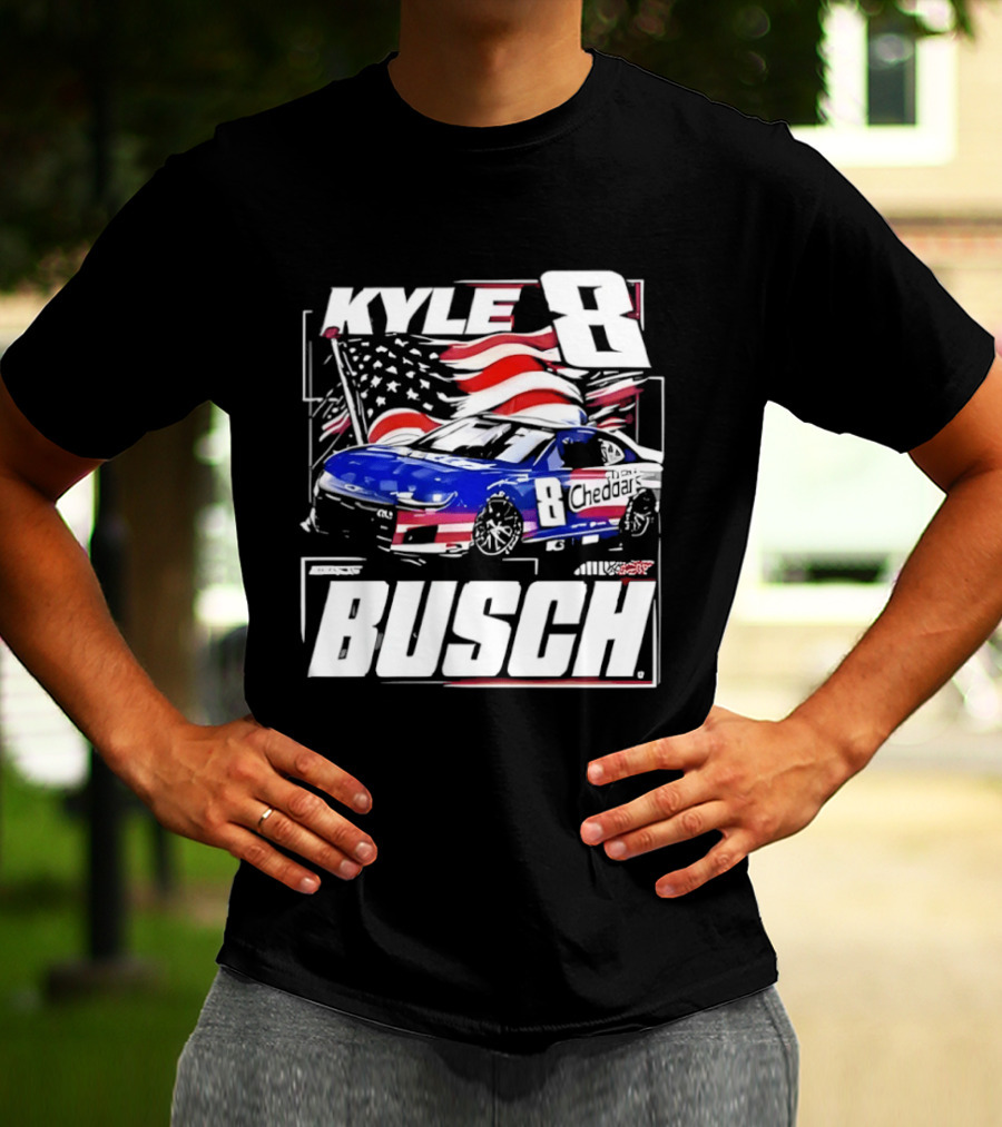 Kyle Busch 8 And His Car NASCAR Driver Cheddar’s Kitchen T-Shirt