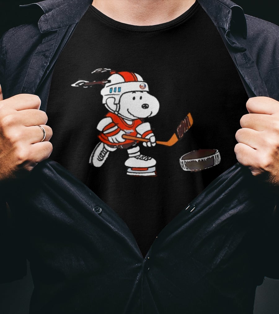 New York Islanders Peanuts Snoopy Hockey Night 2026 T-Shirt