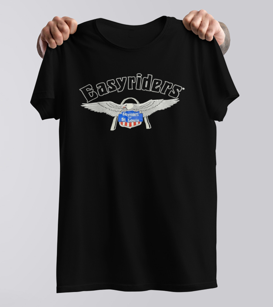 Easyriders Of St. Louis With American Flag And Wings T-Shirt