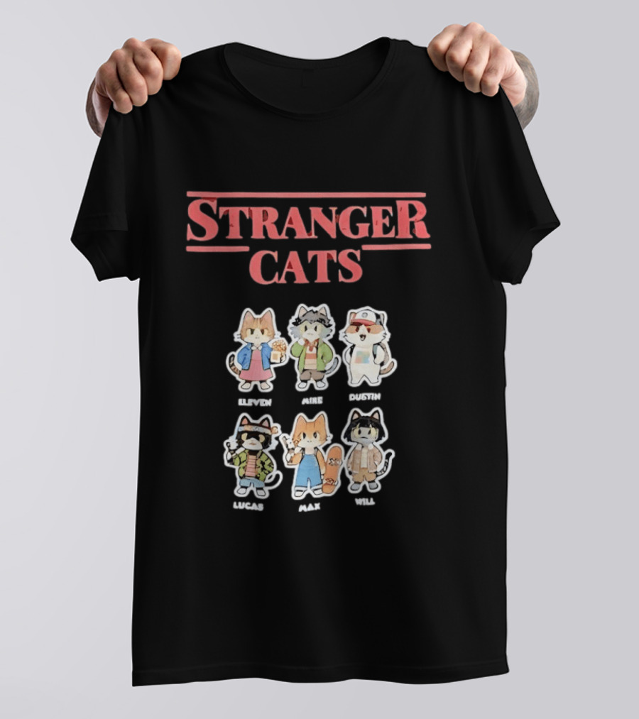 Stranger Cats Eleven Mike Dustin Lucas Max Will Characters T-Shirt