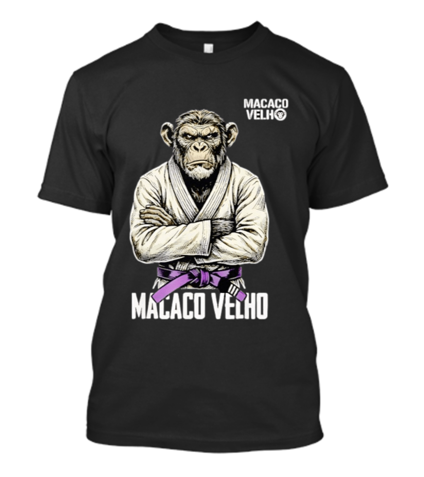 Monkey Macaco Velho Jiu Jitsu Purple Belt Seasoned Grappler T-Shirt
