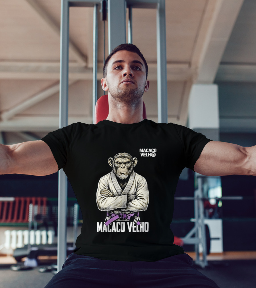 Monkey Macaco Velho Jiu Jitsu Purple Belt Seasoned Grappler T-Shirt