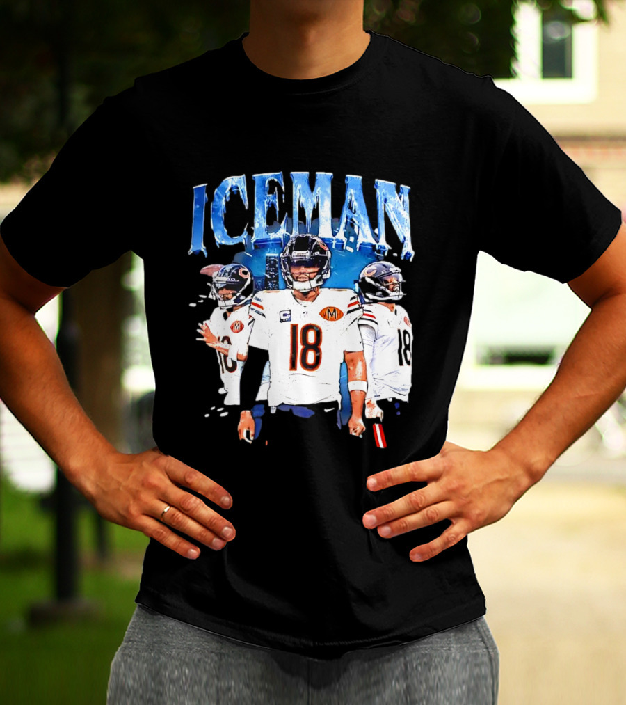 Funny Iceman Chicago Bears Game Day 18 Caleb Williams Football T-Shirt