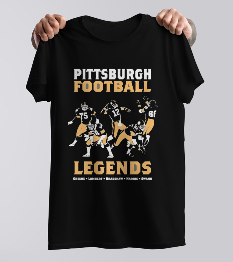 Pittsburgh Football Legends Greene Lambert Bradshaw Harris Swann T-Shirt