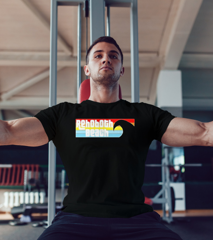 Rehoboth Beach Vintage Rainbow Wave T-Shirt