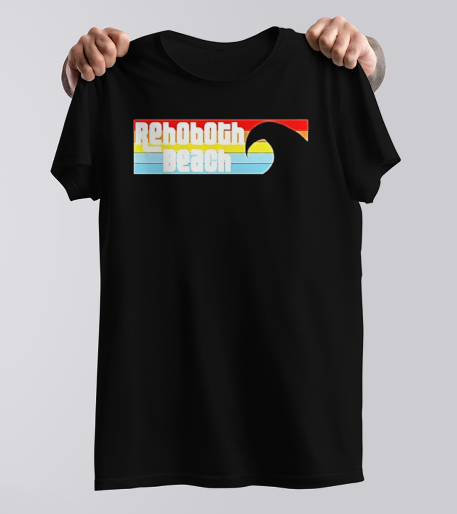 Rehoboth Beach Vintage Rainbow Wave T-Shirt