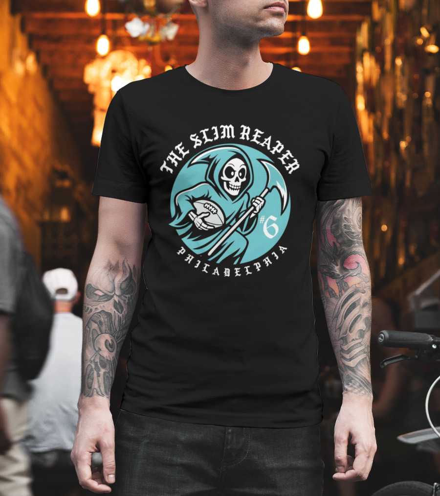 The Slim Reaper #6 Philadelphia Eagles T-Shirt