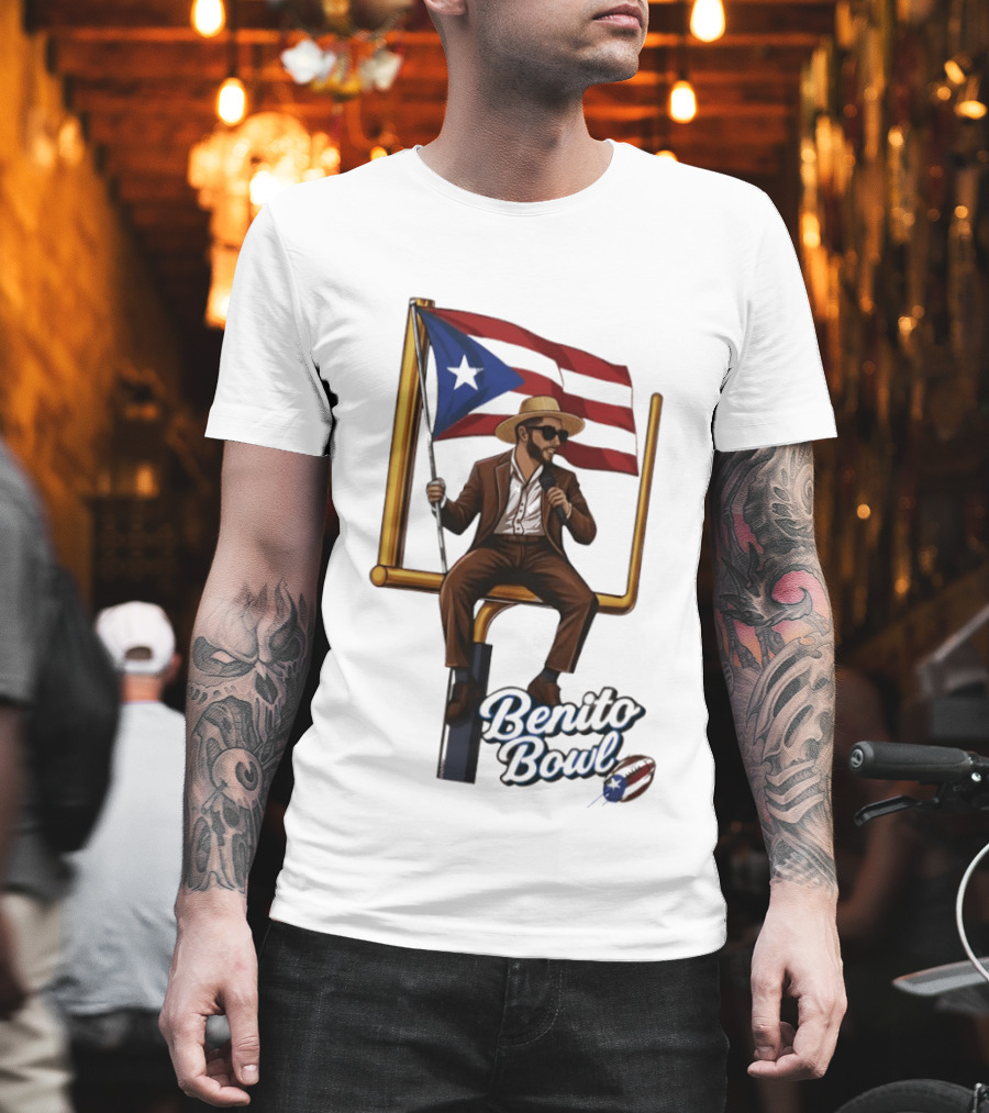 Benito Bowl Puerto Rican Flag Halftime Show Football T-Shirt