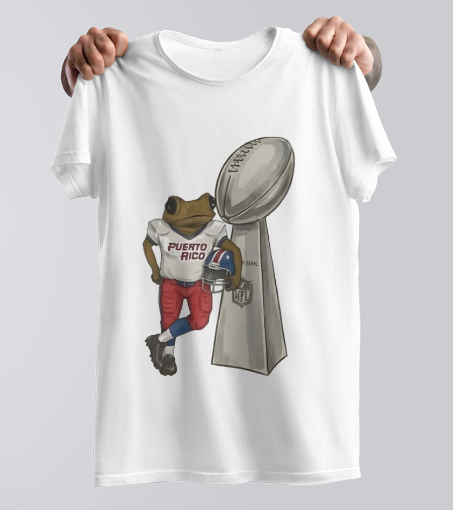 Bad Bunny Benito Bowl Puerto Rico Coqui Frog NFL Super Bowl Halftime Football T-Shirt