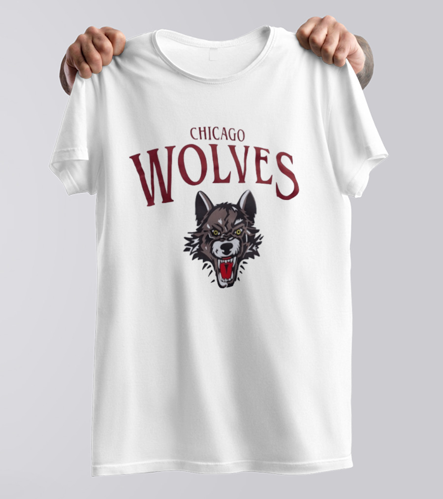Chicago Wolves Fierce Team Emblem Hockey Merchandise T-Shirt