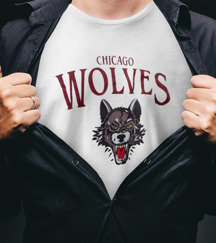 Chicago Wolves Fierce Team Emblem Hockey Merchandise T-Shirt