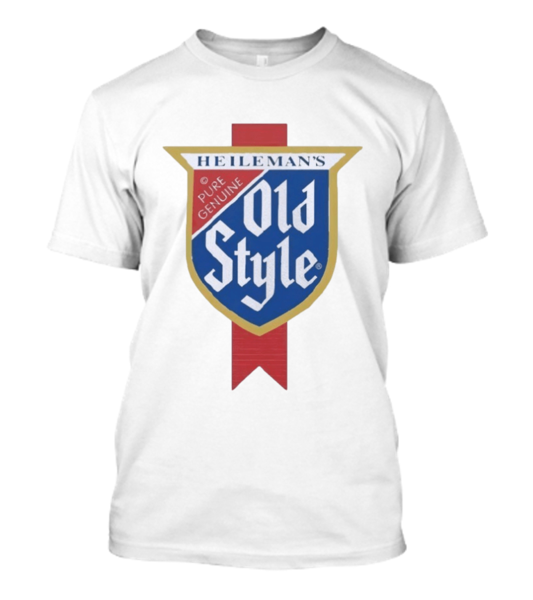Old Style Beer Heileman's Pure Genuine Iconic Branding T-Shirt