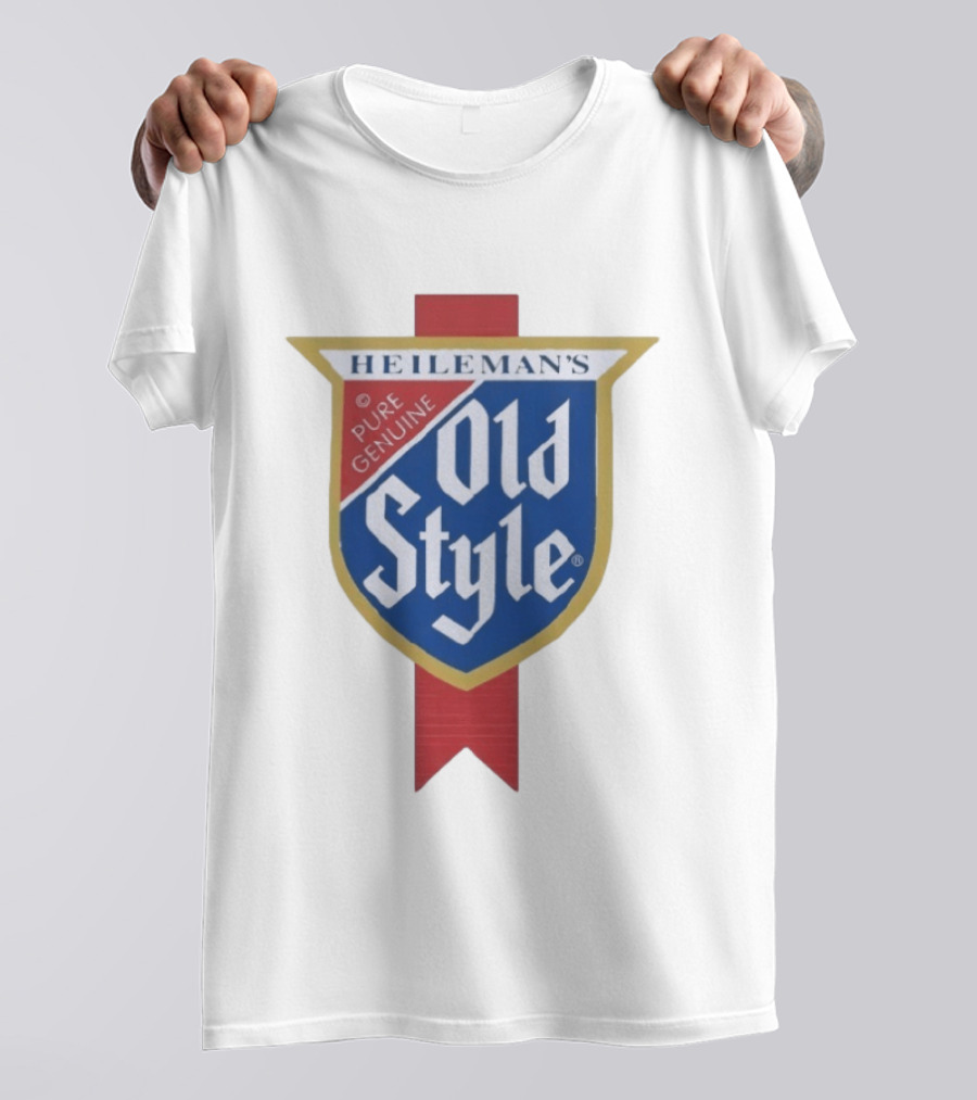 Old Style Beer Heileman's Pure Genuine Iconic Branding T-Shirt