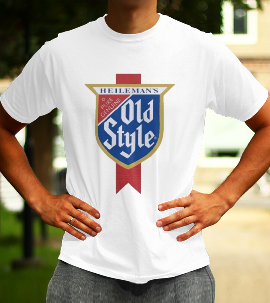 Old Style Beer Heileman's Pure Genuine Iconic Branding T-Shirt