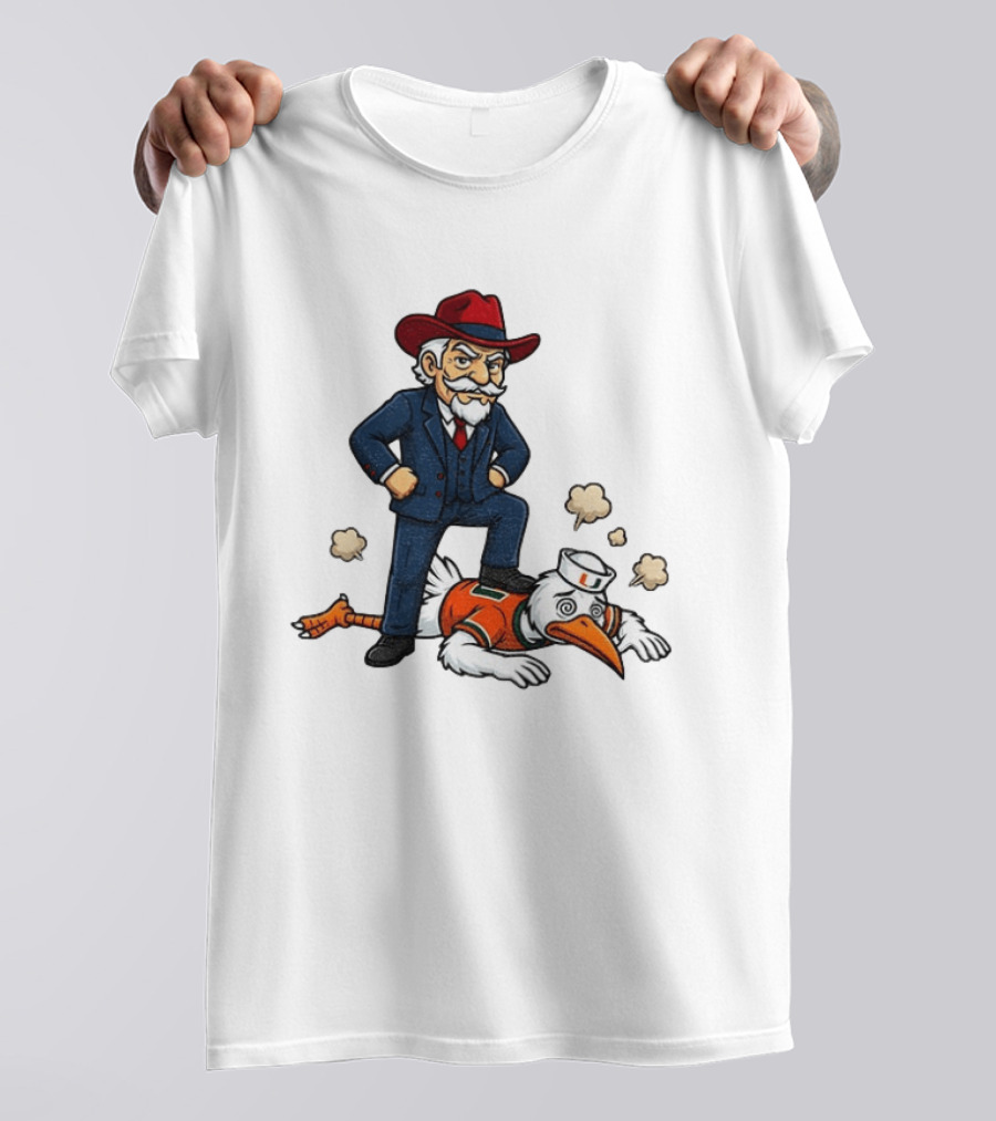 Ole Miss Rebels Vs Miami Hurricanes Mascot CFP Semifinal Victory T-Shirt