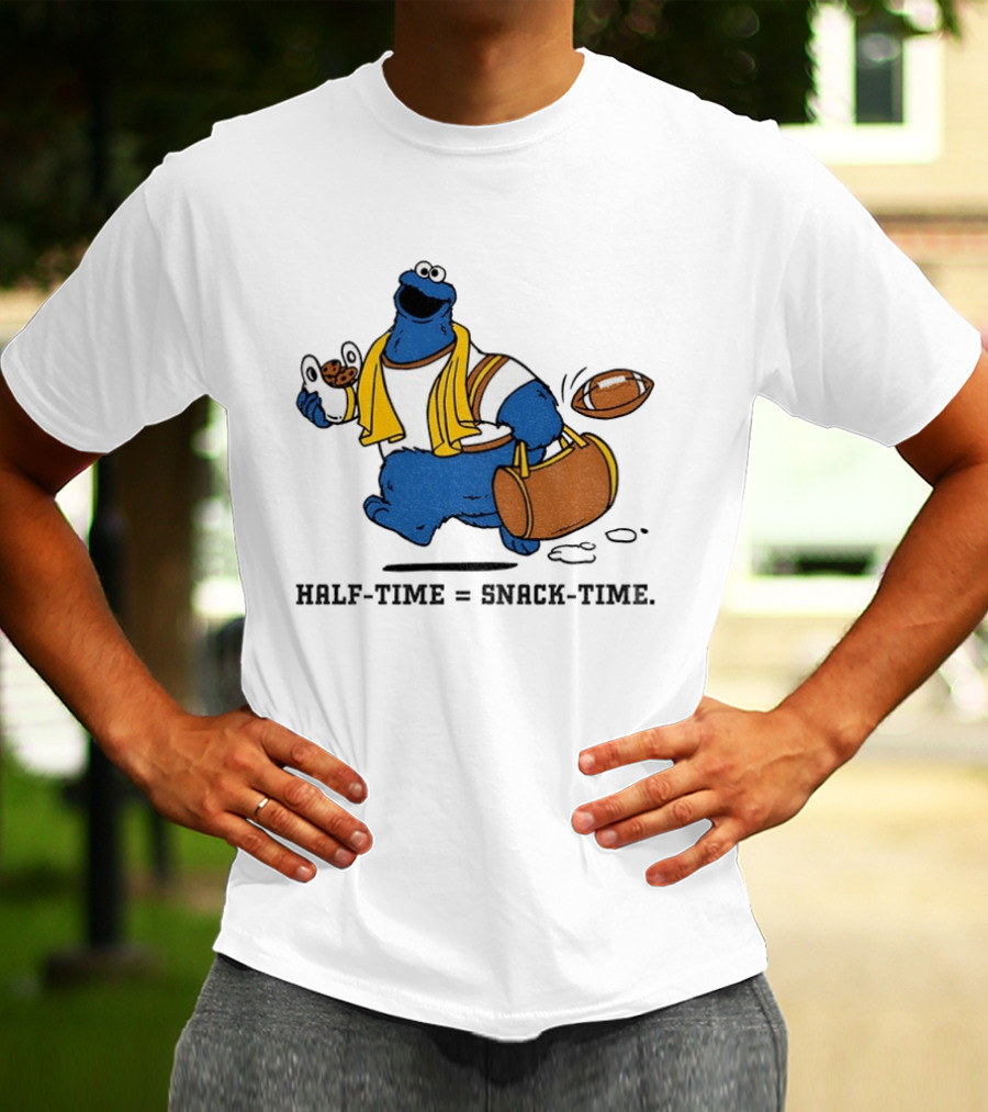 Cookie Monster Halftime Snack Time Football Fun T-Shirt