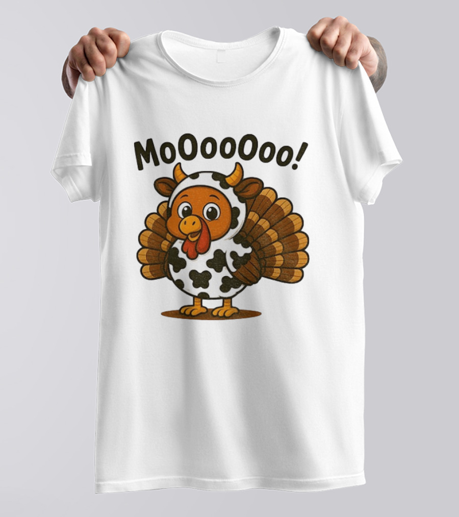 Mooooooo Thanksgiving Cow Turkey Humor T-Shirt