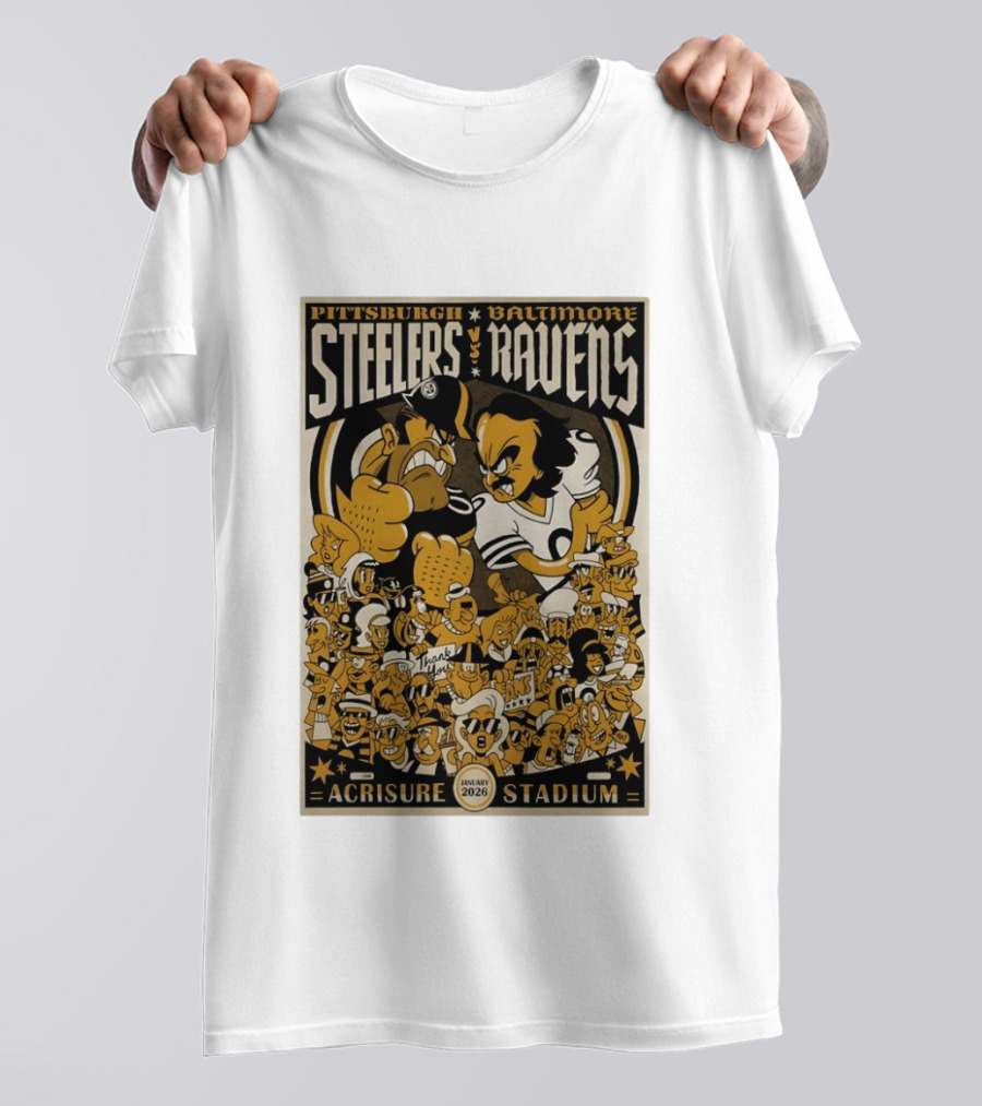Pittsburgh Steelers Vs Baltimore Ravens January 2026 Acrisure Stadium T-Shirt
