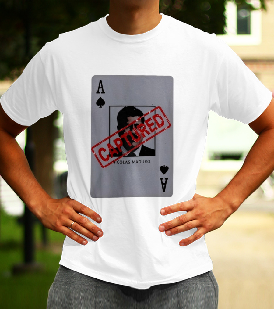 Nicolas Maduro Ace Of Spades Playing Card Captured Stamp T-Shirt