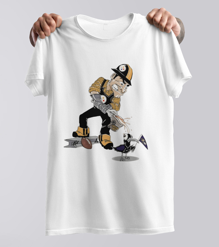 Steely McBeam Caution Hot Vs Baltimore Ravens Meme T-Shirt