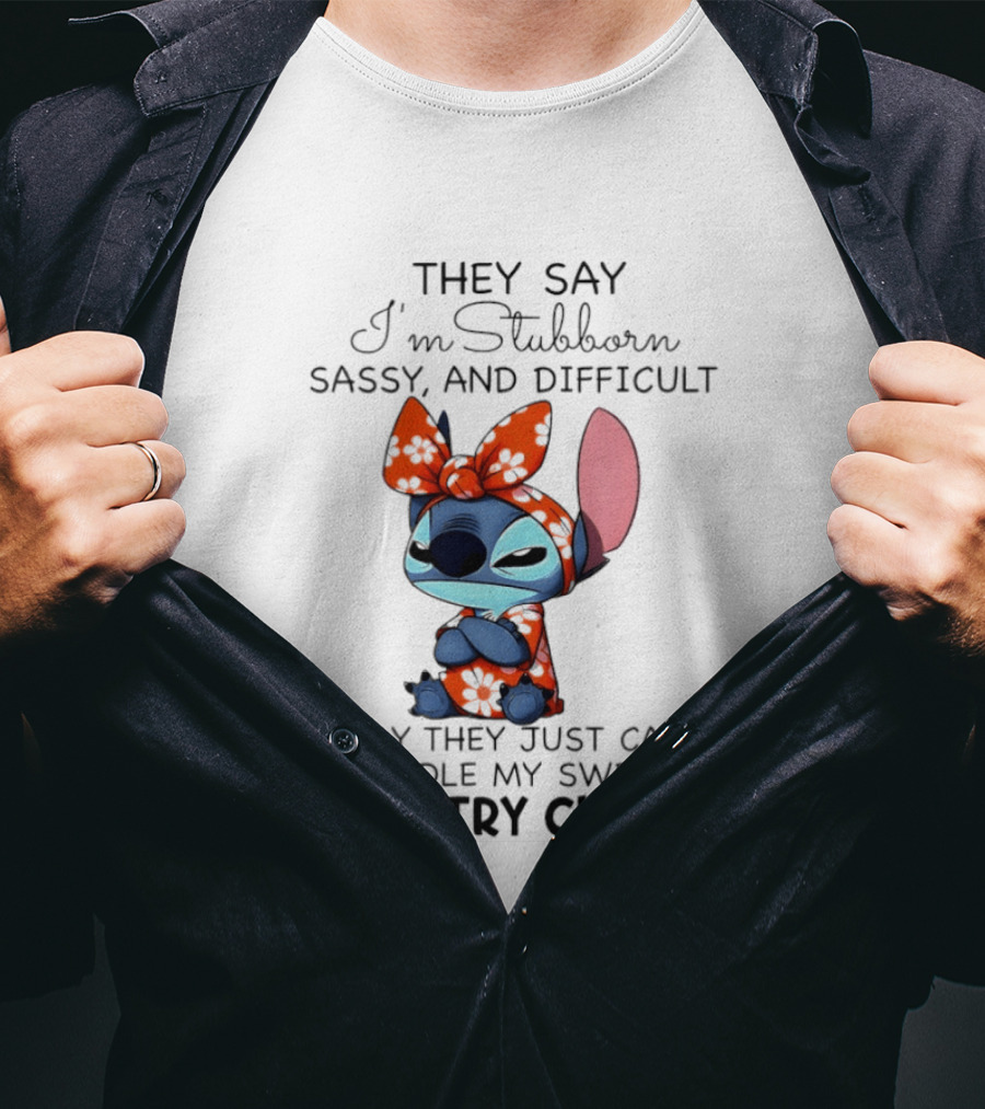 Stitch They Say I’m Stubborn Sassy And Difficult I Say They Just Can’t Handle My Sweet Country Charm T-Shirt