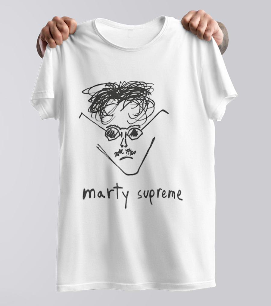 Timothee Chalamet Marty Supreme MS Doodle Drawing T-Shirt