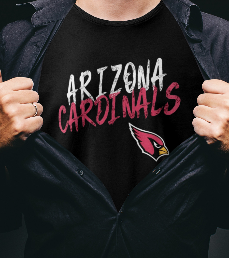 Arizona Cardinals Bold Text And Iconic NFL Bird T-Shirt