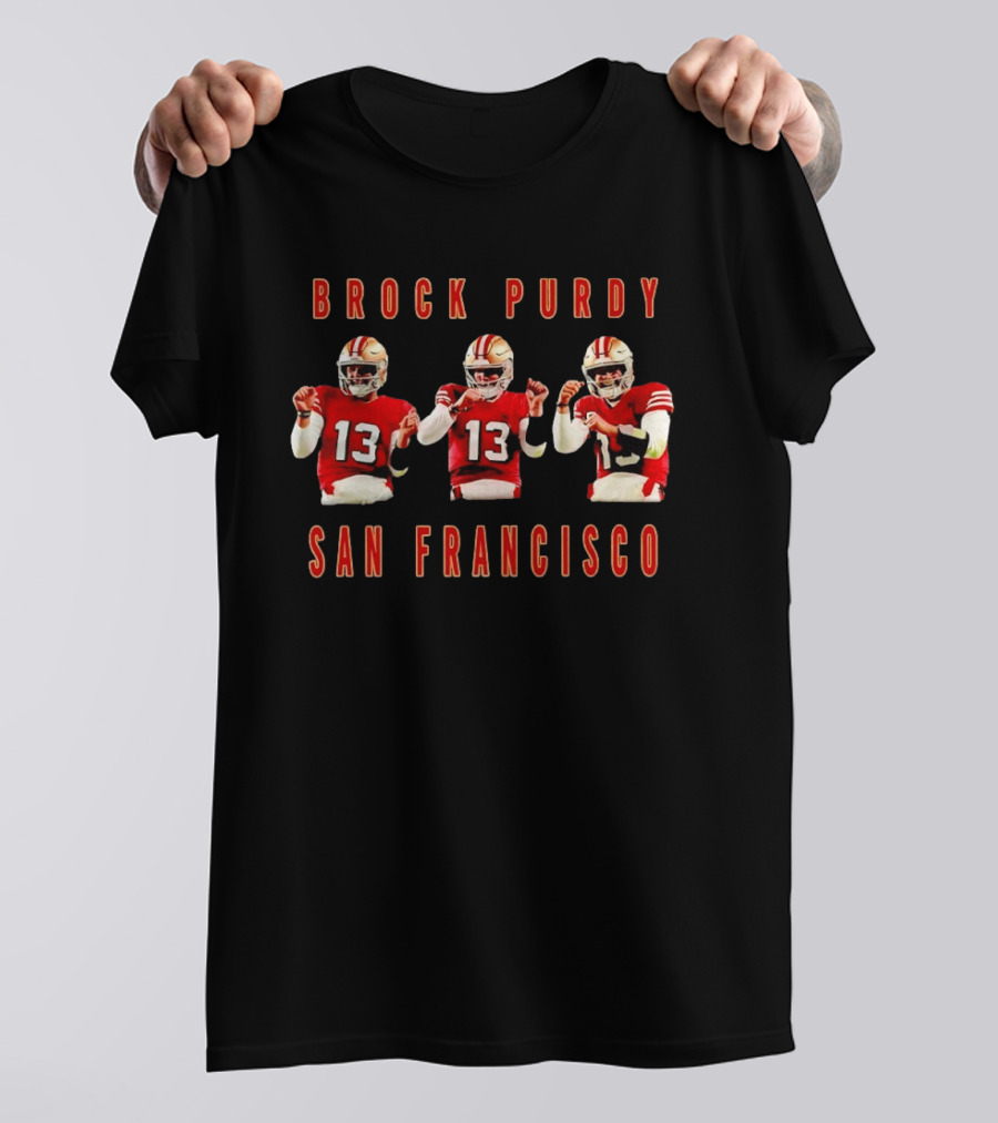 Brock Purdy 13 San Francisco 49ers Victory Celebration Red Uniform T-Shirt