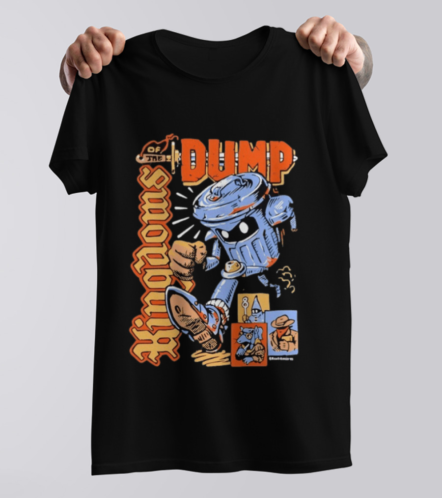 Kingdoms Of The Dump Cartoon Trash Can Character Fighting Adventure T-Shirt