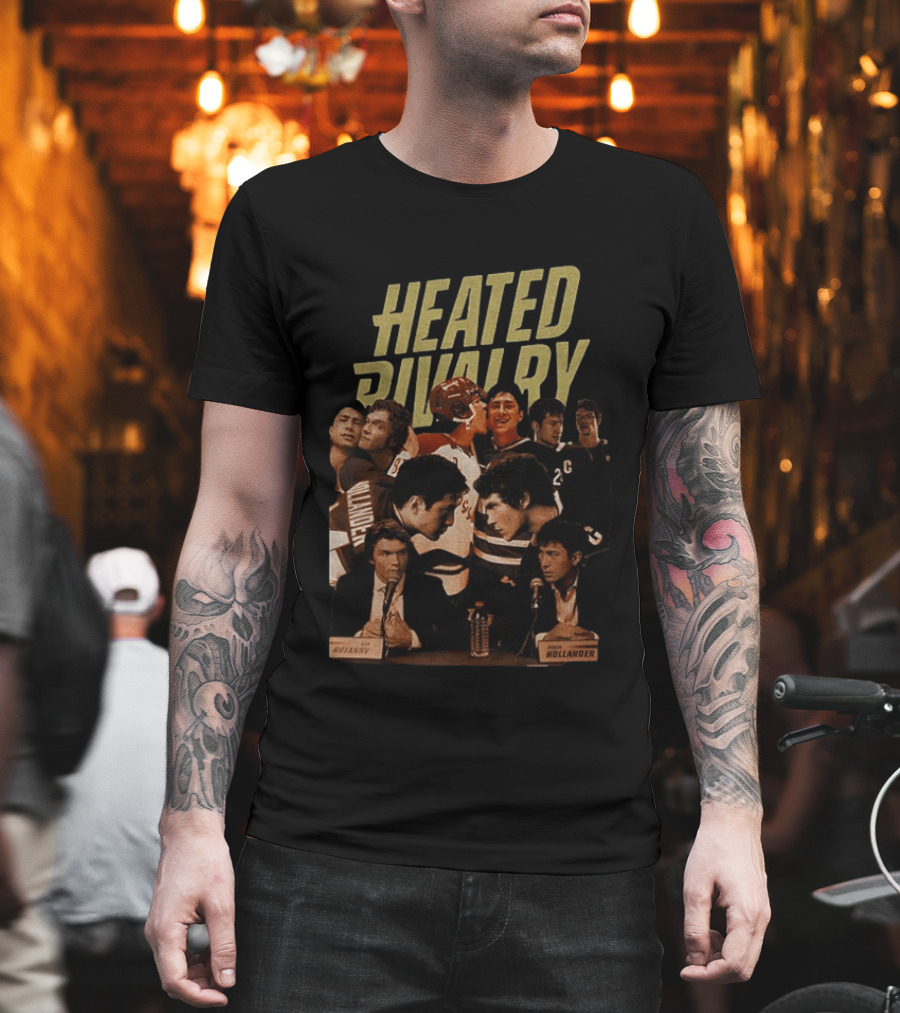 Heated Rivalry Shane Hollander Ilya Rozanov Vintage Hockey Scene T-Shirt