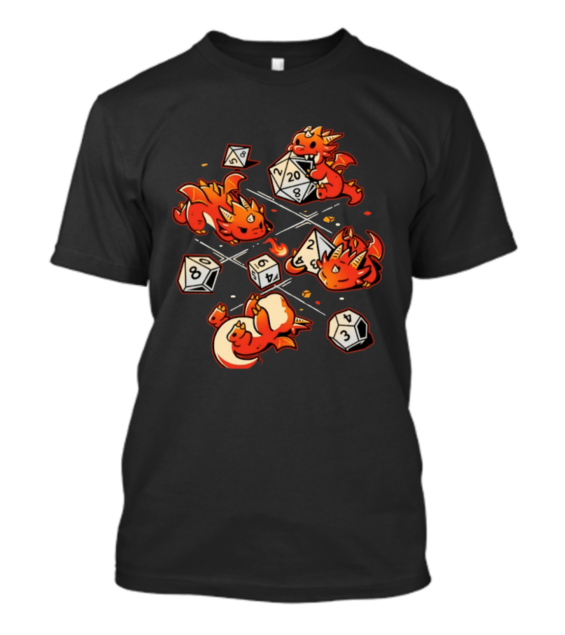 Dice Dragons Cute D20 Fantasy Gaming Adventure T-Shirt