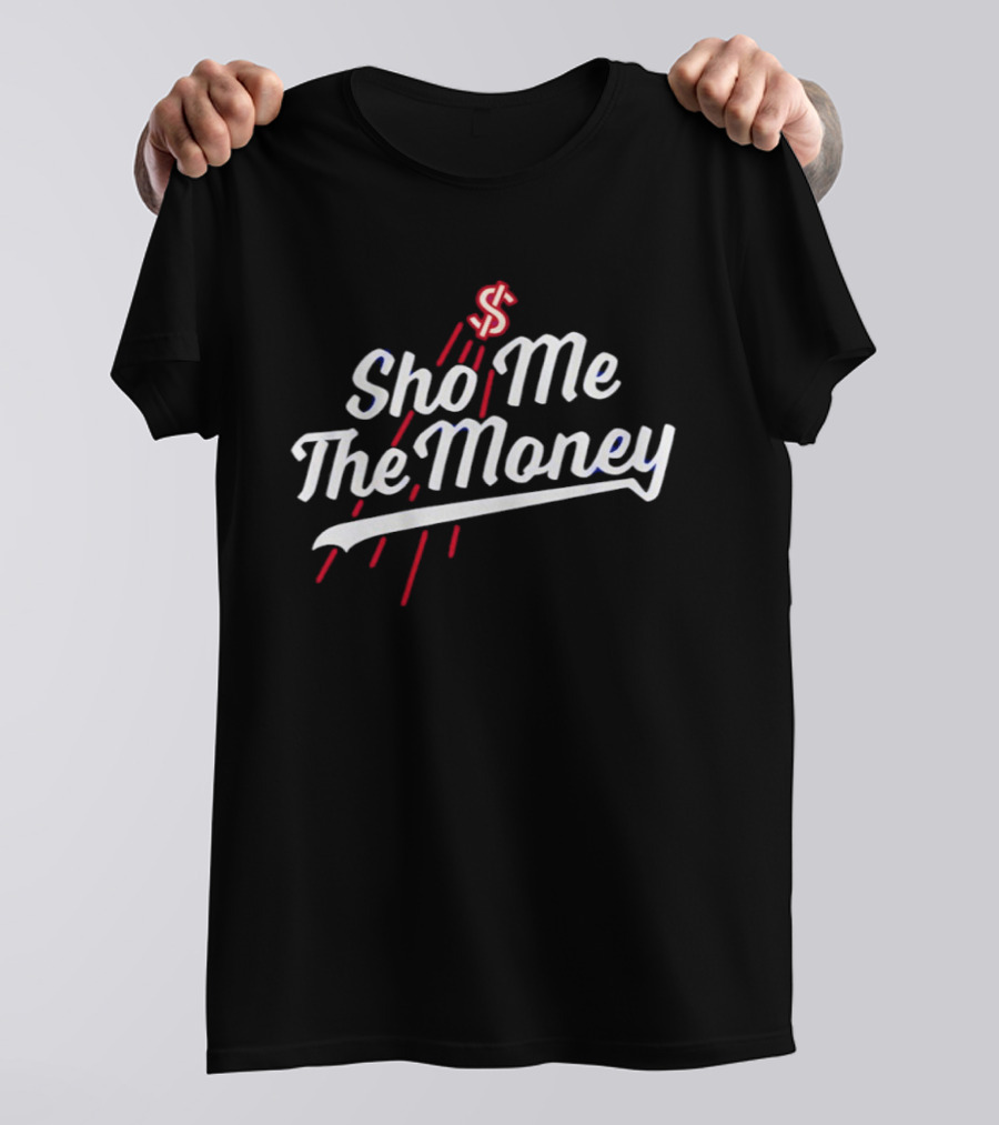 Shohei Ohtani Sho Me The Money Los Angeles Dodgers Dollar Sign T-Shirt