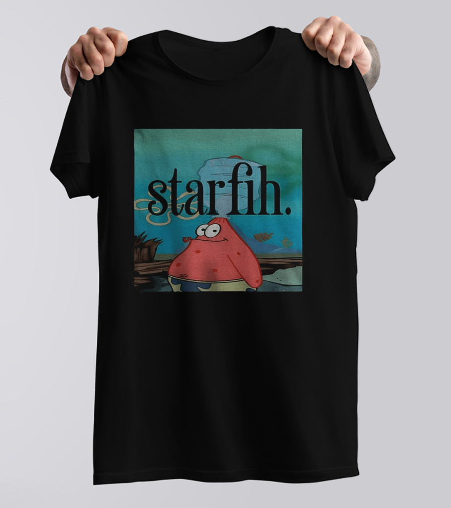 Starfih Meme Character Underwater Scene T-Shirt