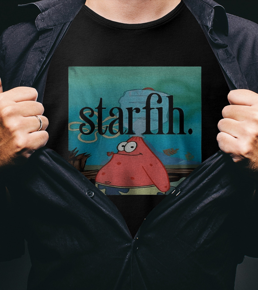 Starfih Meme Character Underwater Scene T-Shirt