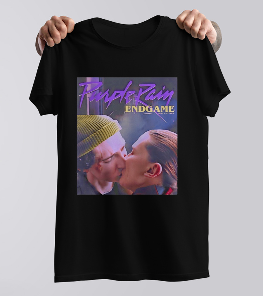 Purple Rain Endgame Mike Eleven Kissing Stranger Things T-Shirt
