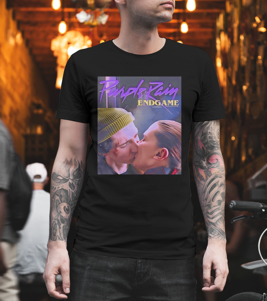 Purple Rain Endgame Mike Eleven Kissing Stranger Things T-Shirt