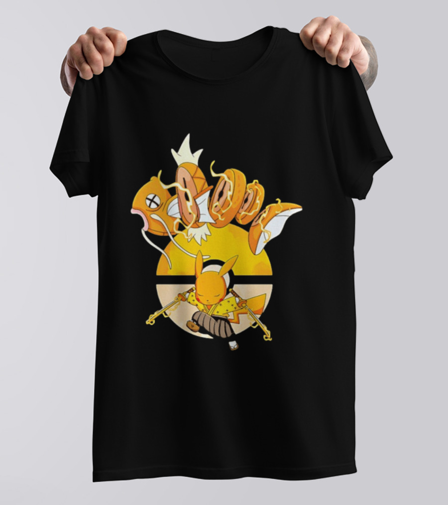 Magikarp And Pikachu Thunder Sashimi Showdown Ultimate Battle T-Shirt