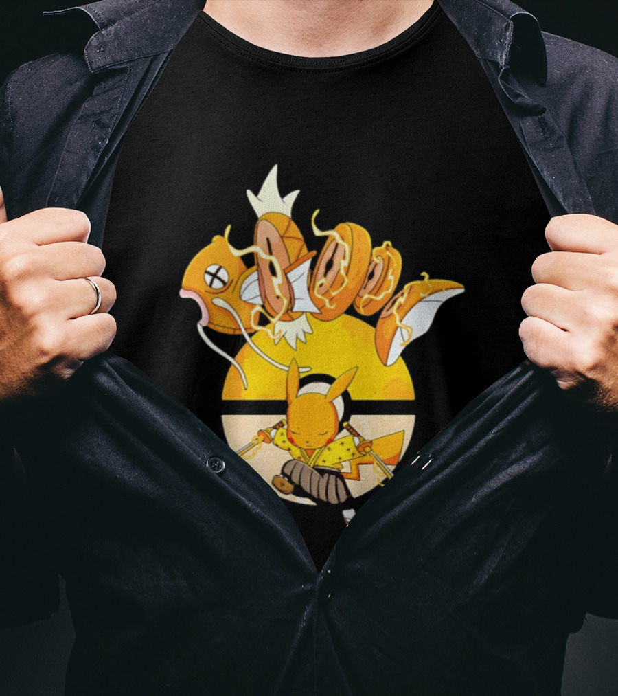 Magikarp And Pikachu Thunder Sashimi Showdown Ultimate Battle T-Shirt