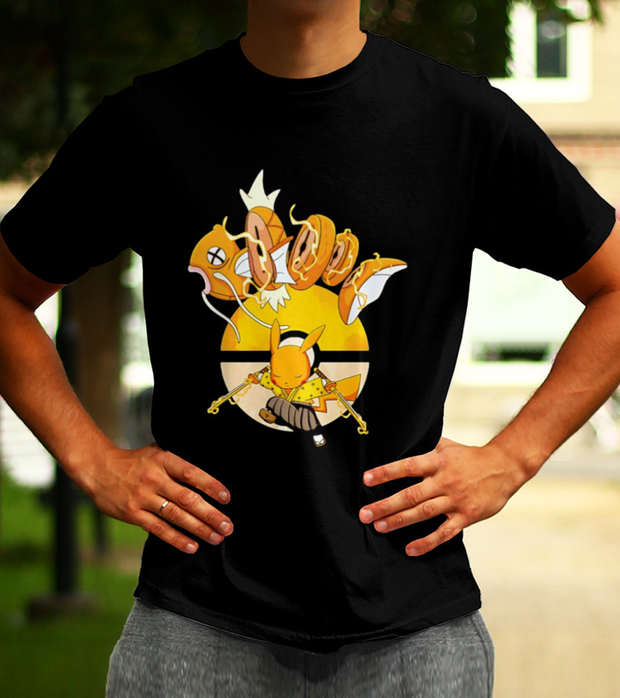 Magikarp And Pikachu Thunder Sashimi Showdown Ultimate Battle T-Shirt