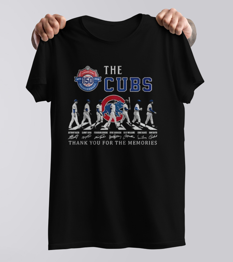 The Cubs 150th Anniversary Abbey Road Thank You For The Memories Signature T-Shirt