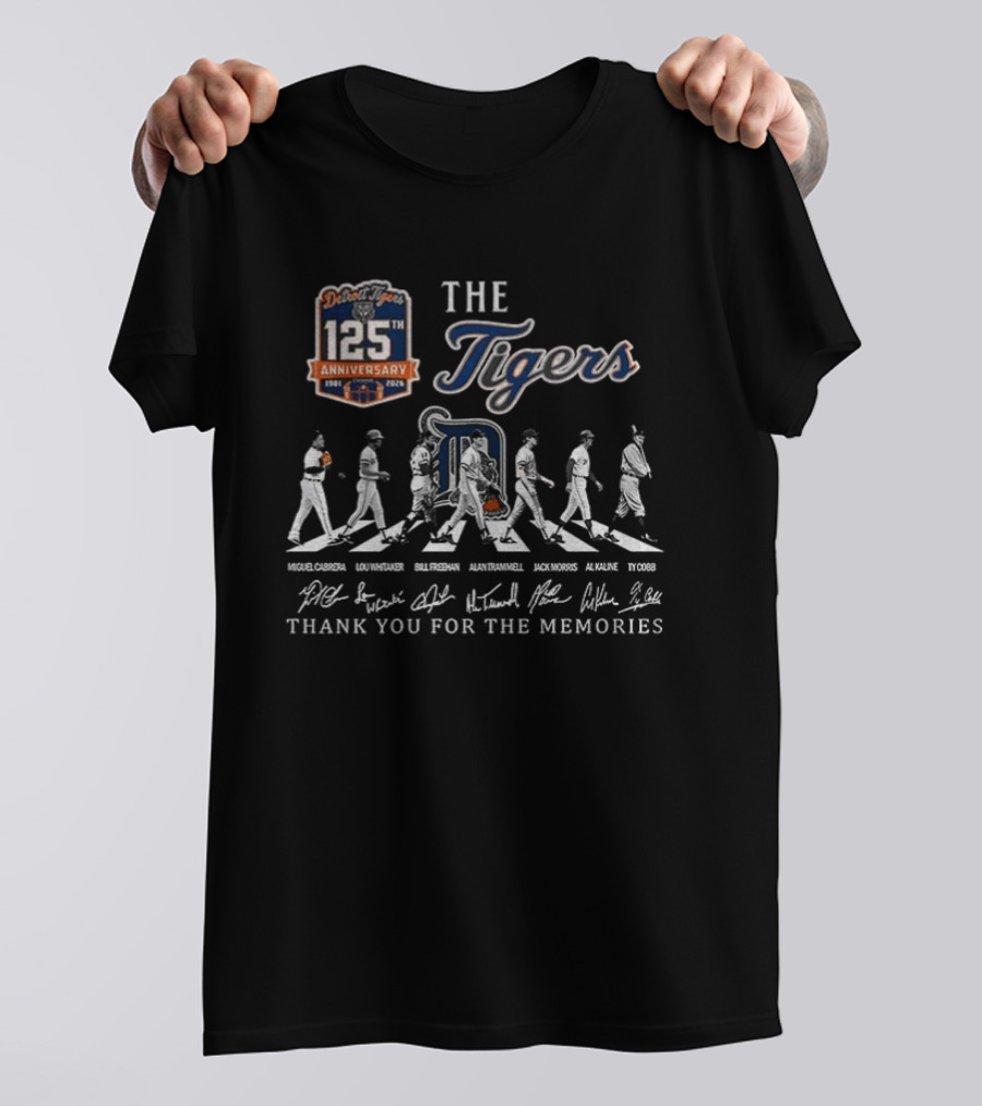 Detroit Tigers 155th Anniversary Abbey Road Thank You For The Memories Signatures T-Shirt