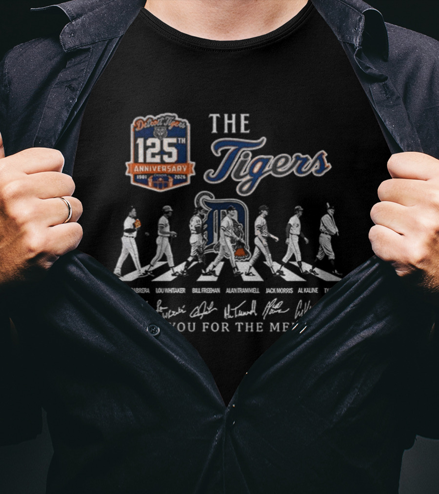 Detroit Tigers 155th Anniversary Abbey Road Thank You For The Memories Signatures T-Shirt