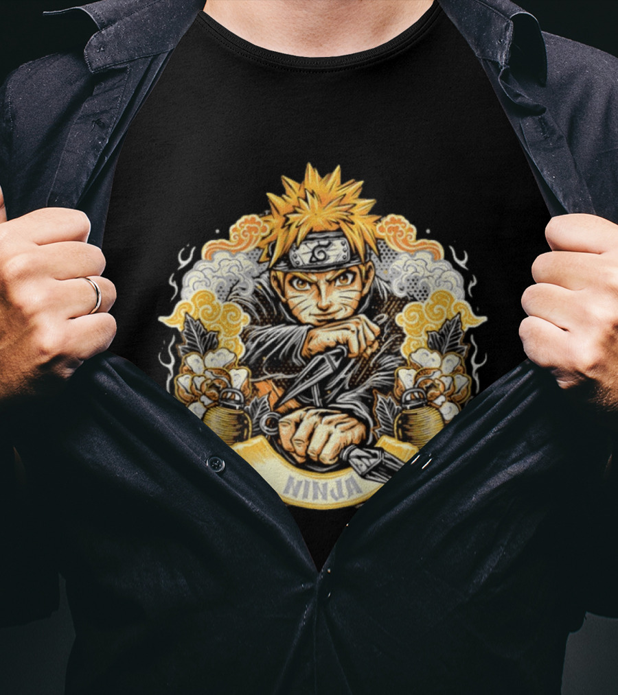 Ninja Naruto Uzumaki Kunai Warrior T-Shirt