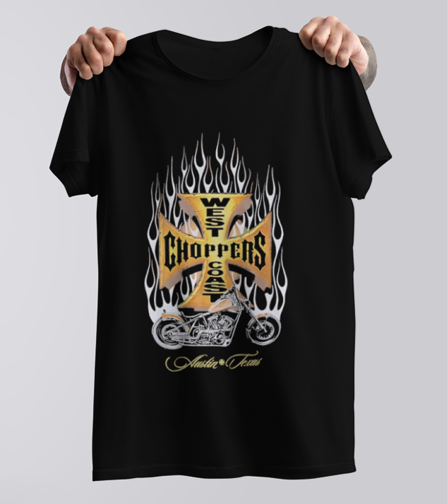 West Coast Choppers Flames Authentic Trademark T-Shirt
