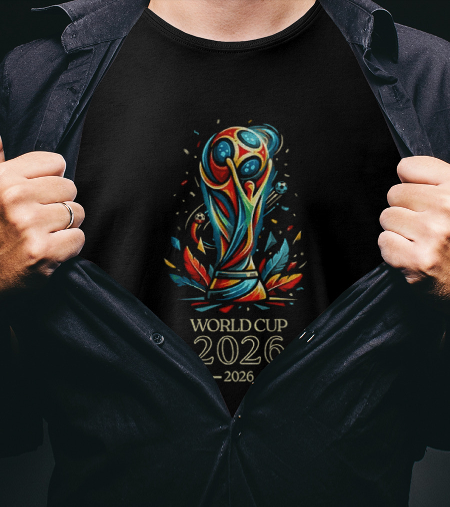 World Cup 2026 USA Soccer Colorful Trophy T-Shirt