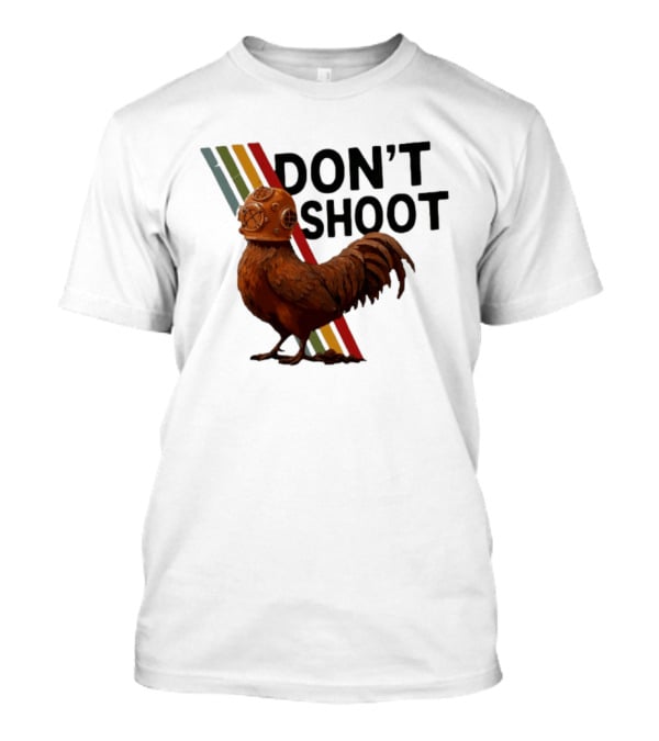 Don't Shoot Chicken Diver Helmet Retro Stripes T-Shirt