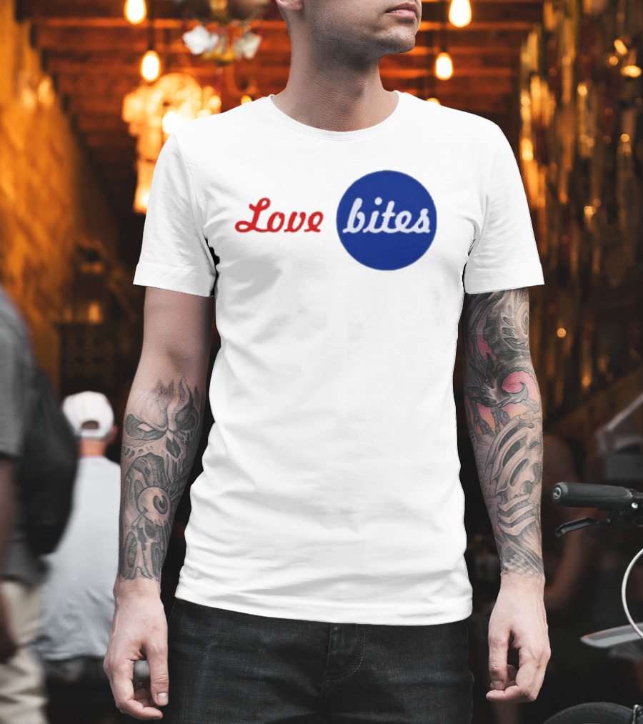 Love Bites Retro Red Blue T-Shirt