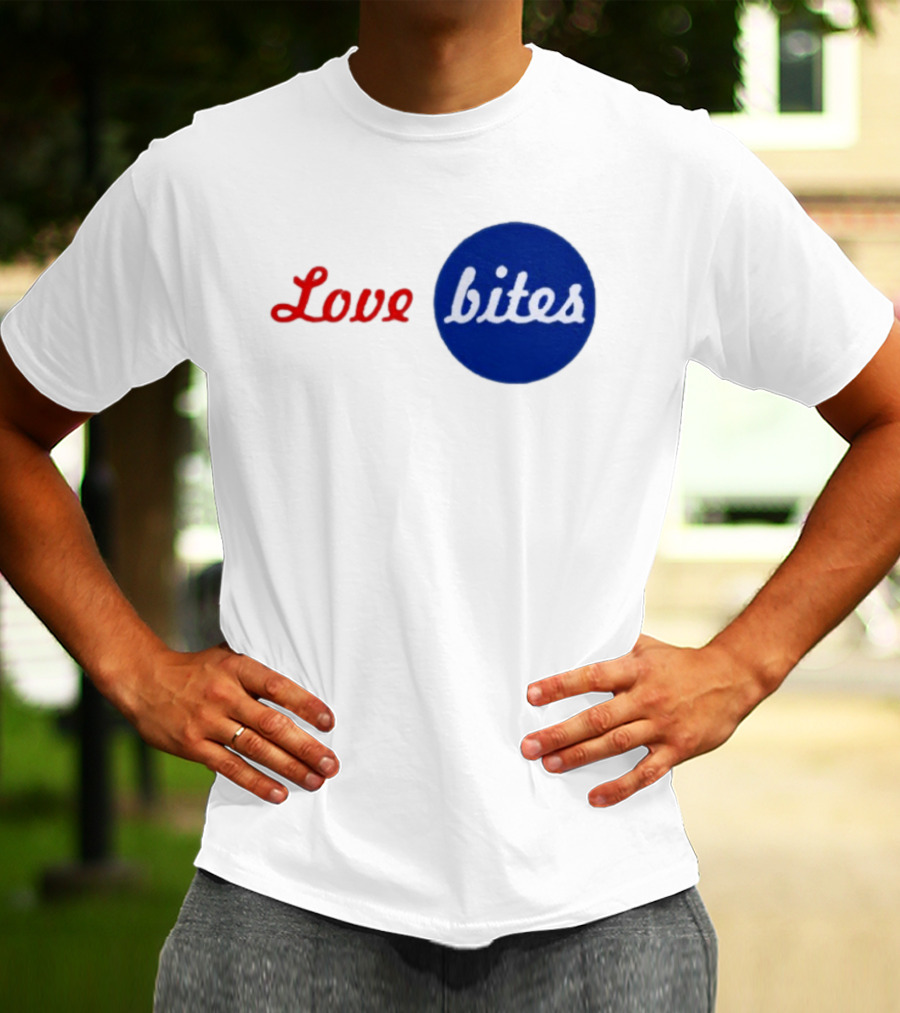 Love Bites Retro Red Blue T-Shirt